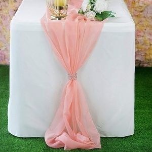 18" W x 180" L Chiffon Table Runner, Blush